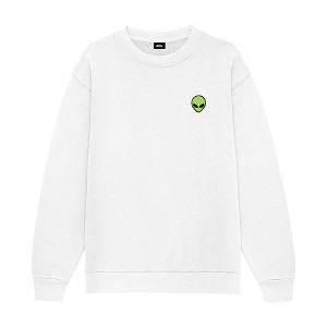Dalix Alien Embroidery Relaxed Crewneck Sweatshirt Soft Fleece Fit Lounge Mens - 1 of 4