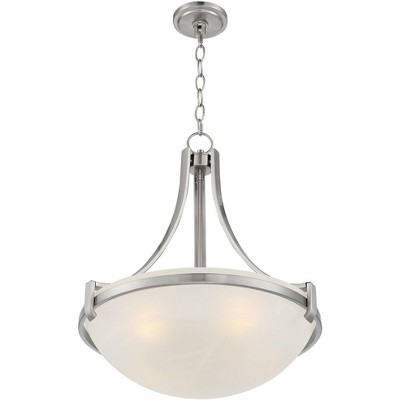 Sleek Brushed Nickel 4-Light Pendant with Frosted Glass Shade