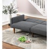 DOMETOUR Transitional Look Living Room Sofa Couch Convertible Bed Blue Grey Polyfiber 1pc Tufted Sofa Cushion Wooden Legs - 4 of 4