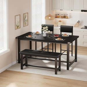 Coucheta 44.5" Dining Table Set for 4 - Kitchen Table with 2 Upholstered Chairs & Bench, Space-Saving, Easy Assembly - 1 of 4