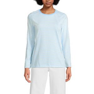 Lands' End Women's Relaxed Supima Cotton Long Sleeve Crew Neck T-Shirt - 1 of 4