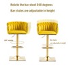 20.5" Vintage Velvet Counter Height Bar Stools Set of 2 with Back and Footrest for Kitchen, Dining Room, or Bar - 2 of 4