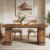 Tribesigns 63" Dining Table for 4-6, Farmhouse Reclaimed Wood Kitchen Table with Heavy Pedestal Base for Dining Room Home Office - 2 of 4