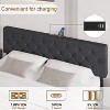 Full Size Bed Frame, Upholstered Platform with Adjustable Headboard, Linen Fabric Wrap, USB Ports, No Box Spring Needed, Easy Assembly, Light Gray - 3 of 4