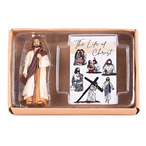 Dicksons JESUSFIG-140 The Life of Christ White and Tan 3 Inch Resin Tabletop Figurine with Bookmark Card 2 PC Set - 1 of 2