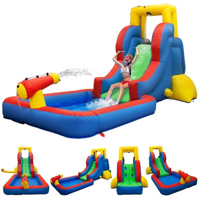 PICASSO-TILES Outdoor Inflatable Water Slide Castle Kids Bounce House with Pool Area (Splash Zone), Toys for Kids 3+