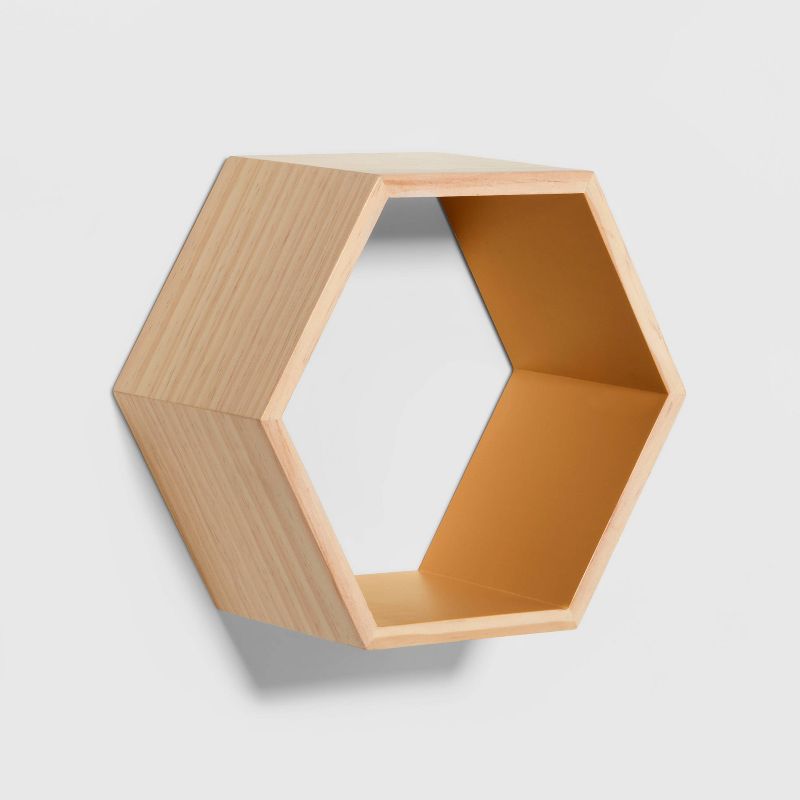 Natural Wood Hexagon Kids' Shelf - Pillowfort™, 4 of 13