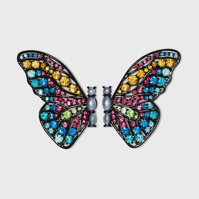  SUGARFIX by BaubleBar Crystal Butterfly Stud Earrings - Black 