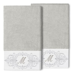Linum Home Textiles 100% Turkish Cotton MONICA 2PC Embellished Bath Towel Set - 1 of 1