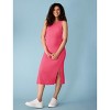 Women's Crew Neck Sleeveless Racerback Maternity Midi Dress | Motherhood Maternity - 4 of 4