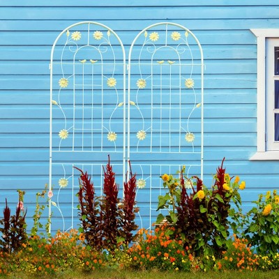 Aghana Digitals 2-Pack 71"x19.7" Rustproof Metal Garden Trellis for Climbing Plants, Outdoor Flower