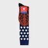 Women's American Flag Cowboy Boots Knee High Socks - Brown/Navy/Red 4-10: Recycled Polyester, Star Pattern - 2 of 3