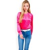 Anna-Kaci Women's Velvet Long Sleeve Top with Puff Shoulders - 2 of 4