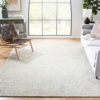 Gray Hand-Tufted Wool 6' x 9' Ikat Area Rug