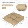 Aoodor 19x19x5 Inch Tufted Outdoor Chair Cushions, Water and Fade Resistant Polyester Dining Chair Pads with Ties for Patio Furniture, Set of 4 - 4 of 4