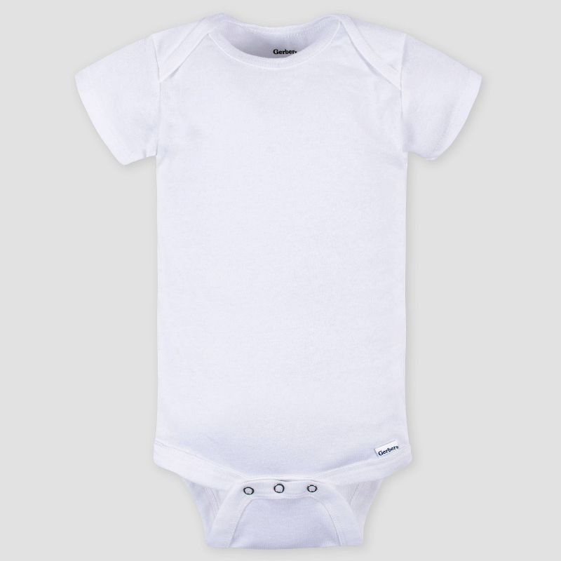Gerber Baby 9pk Short Sleeve Onesie - White, 3 of 7