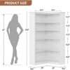 72.8'' Farmhouse L-Shaped Corner Bookcase - Tall 5-Tier Wood Storage Shelf for Living Room, Bedroom - 2 of 4