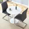 3/5 PCS Round Dining Table Set Modern Dining Set Kitchen Table Set with Upholstered Chairs, White/Black/Gray-Modernluxe - 2 of 4