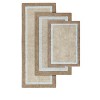 Contemporary Style Cotton Tufted Indoor Bath Rug, Color-Block Design Heavyweight Fabric Bath Rug for Year Round Use - 2 of 4