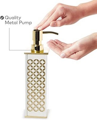 White and Gold Diamond Lattice 4-Piece Bathroom Accessories Set