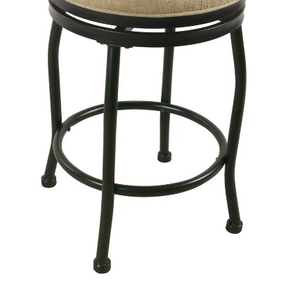 Tan Swivel Backless Wood and Metal Counter Stool, 24-Inch