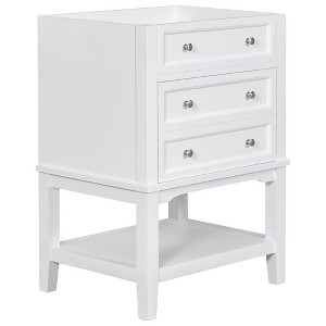 24" Bathroom Vanity Cabinet Without Sink, Modern Bathroom Storage Vanity with Open Shelf, Drawer, Solid Wood Frame Bathroom Cabinet - 1 of 4