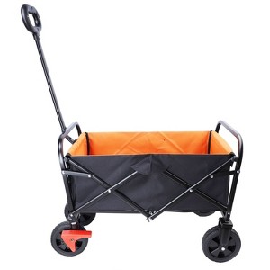 CAVINAS Large Capacity Folding Wagon Cart, Shopping Cart with 600D Oxford Fabric, Utility Cart for Camping, Shopping - 1 of 4