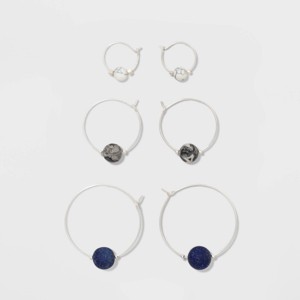 Trio Multi Hoop Earrings - Universal Thread Silver, Women