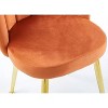 Orange 2-piece set of modern dining chairs with comfortable velvet backrests - 3 of 4