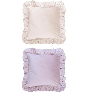 REGALWOVEN 2 Pcs Scalloped Trim Outdoor Throw Pillow Covers for Sofa Living Room Home Decor - 1 of 4