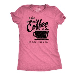 Womens A Day Without Coffee Is Like Just Kidding I Have No Idea T shirt Funny - Crazy Dog Women's T Shirt - 1 of 4