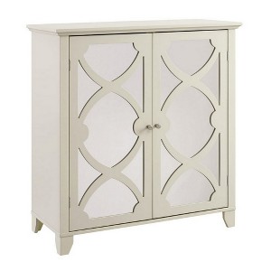 Winter Cream Large Cabinet with Mirror Door Cream - Linon, Ivory