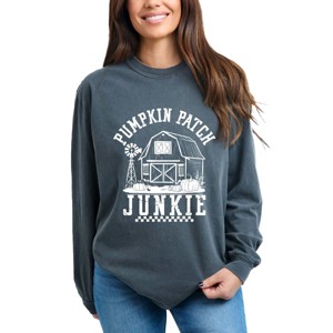 Simply Sage Market Pumpkin Patch Junkie Barn Garment Dyed Long Sleeve - 1 of 4