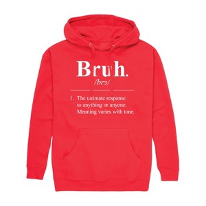 Men's - Instant Message - Bruh Definition Graphic Fleece Pullover Hoodie - 1 of 4