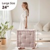 FONTOI 24*"24*"5" Square Bed Pillow, Floor Pillow Cushion, Couch Cushion with Scalloped Edge Design for Bed Couch Sofa Floor, Blush, 24"*5"*24" - 3 of 4