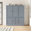 73" Farmhouse Kitchen Pantry Cabinet with Adjustable Shelves and Large Drawers, Storage Cabinet for Dining room or living room-Maison Boucle - 2 of 4