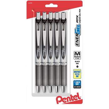 Pentel EnerGel RTX Liquid Gel Pen 0.7mm Black 5/Pack (BL77BP5A)