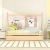 Twin Size Tent Floor Bed Frame, House Top Bed With Trundle, Pull Out Bed, Easy Assembly, Slat Mattress Foundation, No Box Spring Needed - 4 of 4