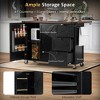 Grungis 54.5" Kitchen Island Cart with Drop Leaf & Storage Rack,Kitchen Island on Wheels with Power Outlet & 3 Drawers,Island Table for Kitchen - 4 of 4