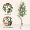Faux Olive Tree, Olive Trees Artificial Indoor with White Planter, Artificial Silk Plants with Green Leaves and Big Fruits - 4 of 4