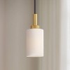 Possini Euro Design Black Soft Gold Mini Pendant 5 1/4" Wide Modern White Shade Fixture for Dining Room House Home Foyer Kitchen - 2 of 4