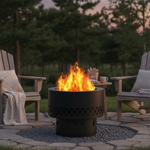 Garvee Wood Burning Fire Pit, Smokeless Fire Pits with Removable Ash Pan for Outdoor, Black - 1 of 4