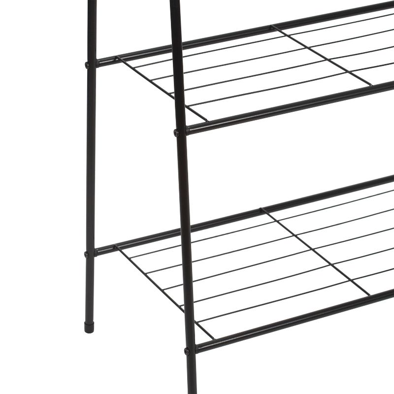 Organize It All Clothing Garment Rack with 2 Shelves and 2 Hooks Black, 4 of 8