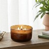 3-Wick Amber Glass Wooden Wick Vanilla and Bergamot Jar Candle 20oz - Threshold™ - 2 of 3