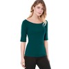 INSPIRE CHIC Women's Half Sleeves Scoop Neck Fitted Layering Soft T-Shirt - 4 of 4
