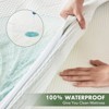 Aoibox Twin XL Waterproof Mattress Protector Bamboo Rayon Odor Resistant Hypoallergenic Deep Pocket Cool Noiseless Cover - 3 of 4