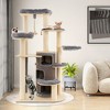 Tangkula Wooden Cat Tree Multi-Level Kitten Tower w/ Condo Perches Scratching Posts - 3 of 4