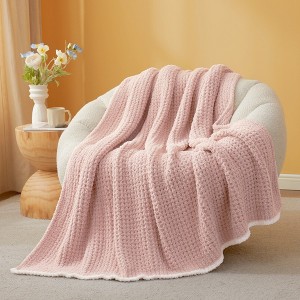 Snuggle Sac Fluffy Fuzzy Reversible Waffle Knit Blanket,Cozy Microfiber Throw,Classic Textured Design - 1 of 4