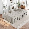 6-Seater Convertible Sofa Bed with Space-Saving Design, Modular Folding Floor Sofa with Side Storage Pockets, Chenille Fabric Sofa-Coolbibila - 3 of 4