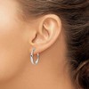 Black Bow Jewelry 3mm x 24mm (15/16 Inch) 14k White Gold Polished Twist Oval Hoops - 3 of 4